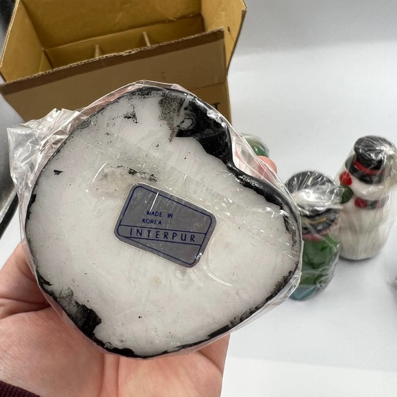 Vintage Kitsch 6 Wax Candle Christmas Figures Santa Carolers Elf Toy Soldier - Picture 4 of 7